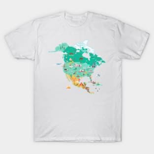 Map of North America T-Shirt